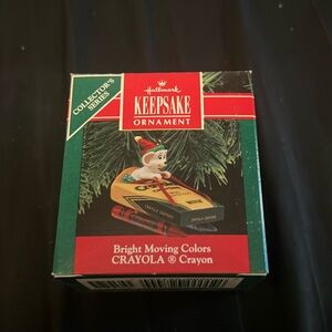 1990 vintage hallmark keepsake ornament “bright moving colors crayola crayon”